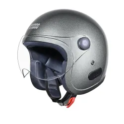 Studds Jet Open Face ISI Certified Helmet with Chopper Visor Gun Grey - M