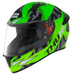 Studds Thunder Full Face Helmet D7 with Clear Visor (Matt Neon Green N9, M)