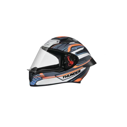 Image of Studds Thunder Full Face Helmet D8 with Clear Visor (Matt Black N4, M)