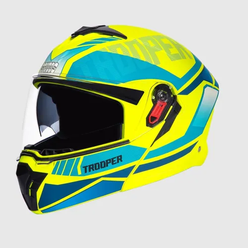 Image of STUDDS Trooper DV D1 ISI and DOT Certified Matt Finish Flip-up Full Face Helmet 