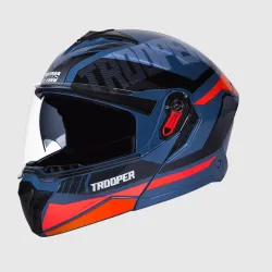 Studds Trooper Dv D1 Isi and Dot Certified Matt Finish Flip-Up Full Face Motorcycling Helmet for Men and Women with Inne
