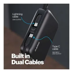 Stuffcool Maverick Mini 20,000mAh Powerbank with 20W Built-in Lightning 