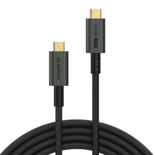Image of Stuffcool Primus USB 4 Type-C to Type-C Cable with 240W Power and 40Gbps Data with 8K Video Transmission, 1.8M, Black