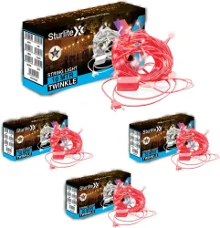 Sturlite 46 LED Rice Lights 10m Red Pack of 4