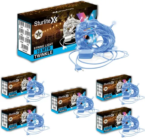 Image of Sturlite 46 LED 10m Blue Rice Lights Pack 6