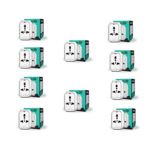 Image of Sturlite Alyx 3 Pin Plug| 2-Pin & 3-Pin Socket| Universal AC Travel Adapter| Strong Polycarbonate Body Socket| Compact C