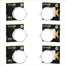 sturlite Dex 15W Round LED Downlight - (Pack of 6) Ceiling Light Ceiling Lamp (White)