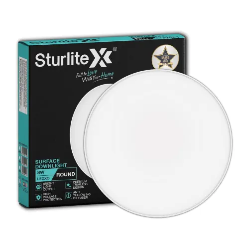 Image of Sturlite Lexxo 8W Round LED Surface Light| 6500k Cool White Color Temperature| 