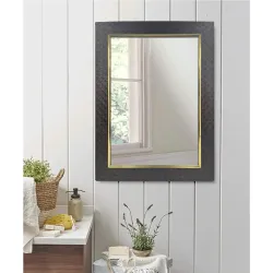 Stuthi Arts Rectangular Framed Wall Mirror (Brown, 34.29 x 25.4 cm)