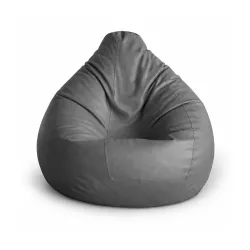 Style Homez Premium Leatherette Classic Bean Bag XXL Size Grey Color, Cover Only