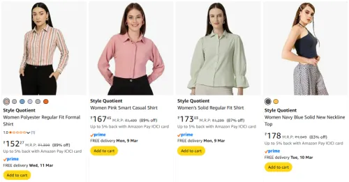 Image of Style Quotient Women Topwear starting @ ₹152