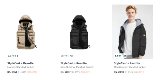 Image of Stylecast Padded Jacket Minimum 60% Discount