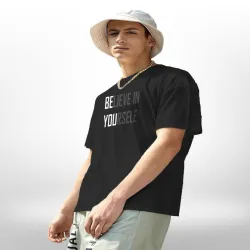 Stylecast X Kotty Black & White Typography Printed T-shirt