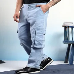 Stylecast X Kotty Men Low-Rise Wrinkle Free Cargos Trousers