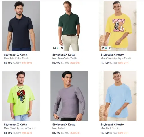 Image of Stylecast X Kotty Men's T-shirts Up to 90% Discount