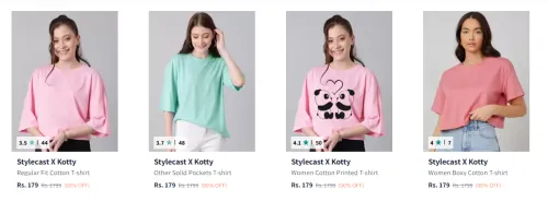 Image of Stylecast X Kotty Women’s Drop-Shoulder T-Shirt Starting At @₹179