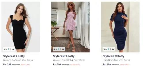 Image of Stylecast X Kotty Women's Dresses Starting @ ₹299