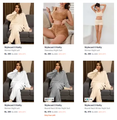 Image of Stylecaste women Witner Wear Nightsuit Starting @ ₹399