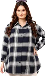 Stylemyth Women Oversized Checkered Casual Shirt