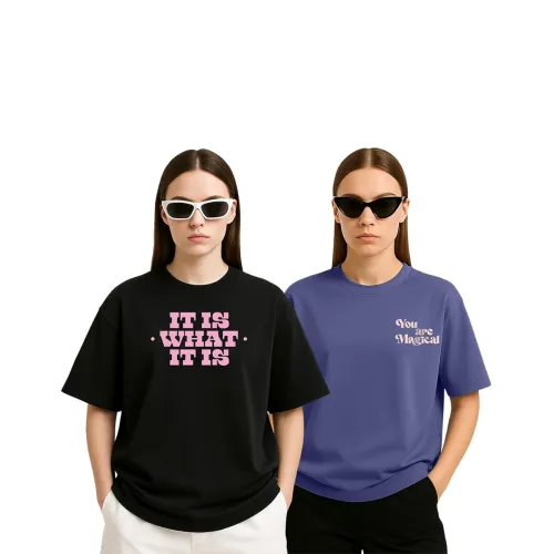 Image of STYLENSE® Women’s Oversized Cotton Blend Graphic T-Shirt