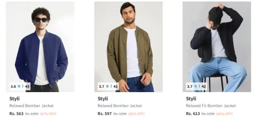 Image of Styli Men Bomber Jacket Minimum 60% Discount