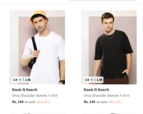 Image of Stylish Men's Oversized Tshirts From ₹149
