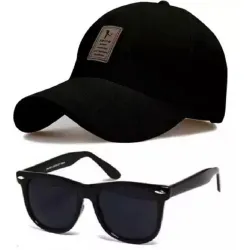 Stylish Sport Baseball Cap & Sunglass for Men (Pack of 2)