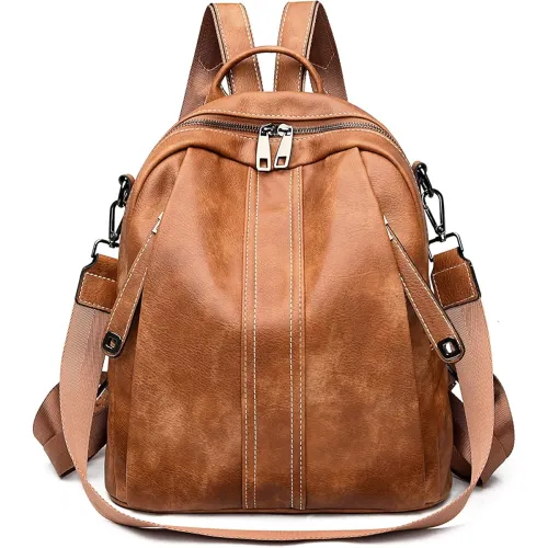 Image of Stylish Vegan Leather Anti Theft Women's Fashion Backpack
