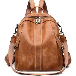 Stylish Vegan Leather Anti Theft Womens Fashion Backpack