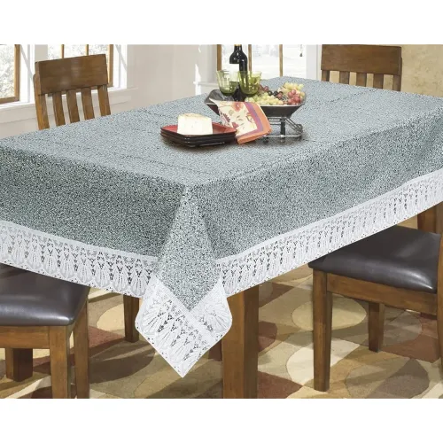 Image of Stylista PVC Center Table Cover Size 40x60 Inches, Sand Pattern Grey