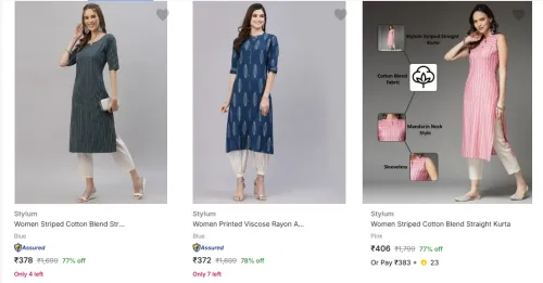 Image of Stylum Women's Kurtas upto 78% Discount