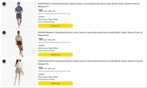 Image of Subtotal short upto 90% Discount