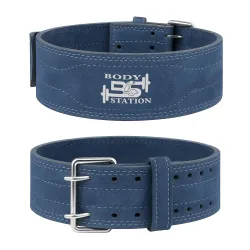 Suede Leather Weightlifting Belt – Heavy-Duty Back Support for Powerlifting, CrossFit & Strength Training – Adjustable Gym Belt for Men & Women (Blue, S)