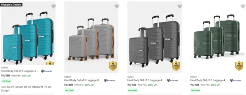 Image of Sufari Luggage Set of 3 at 85% discount 