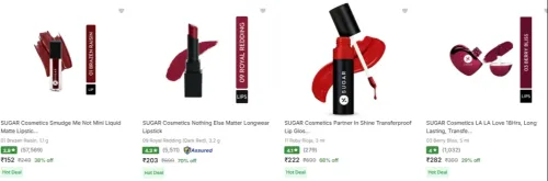 Image of Sugar Cosmetics Lipstick starting at ₹152