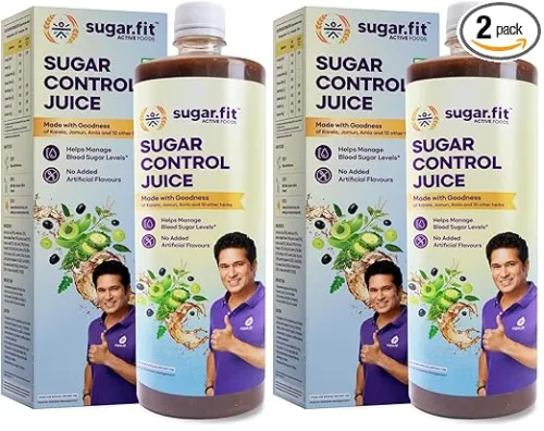 Image of Sugar.fit Active Sugar Control Juice, 100% natural herbal juice with Karela, Jamun, Aloevera, Gurmar helps manage blood 