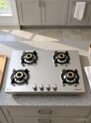 SUJATA 9 Years Warranty | Single Frame SS matte Finish, Easy LPG & PNG Compatible Stainless Steel Manual Gas Stove (4 Burners)