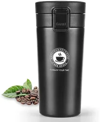 Sukee Stainless Steel Thermos Tea Coffee Mug with Lid | Insulated Hot and Cold Temperatures Cup for Hot Cold Drinks | Po