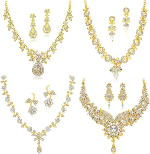 Image of Sukkhi  Alloy Gold-plated Gold Jewel Set, Po4
