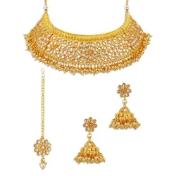 Sukkhi Glorious Kundan Gold Plated Pearl Choker Necklace