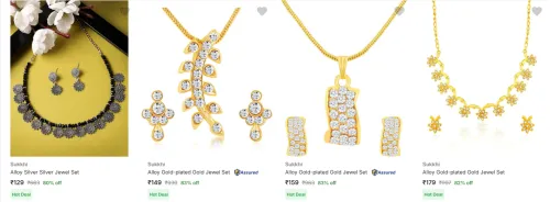 Image of Sukkhi Jewellery Sets at minimum 70% Discount