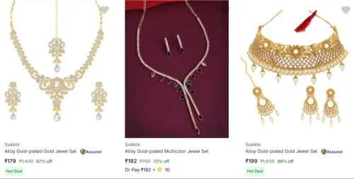 Image of Sukkhi Jewellery Sets Upto 89% Discount