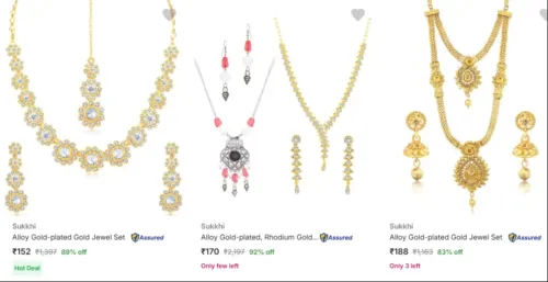 Image of Sukkhi Jewellery Sets upto 92% Discount