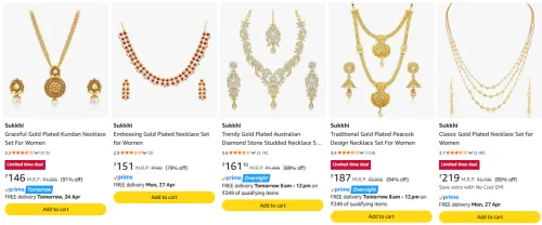 Image of Sukkhi Traditional Women's Necklace Set Upto 94% Discount 