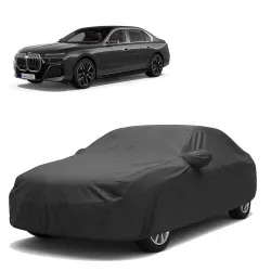 Sulfar 100% Water Resistant Car Body Cover Compatible with Mirror for BMW i7(Electric) (Triple Stitched, Full Bottom Elastic, Dark Grey)