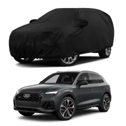Sulfar 100% Water Resistant Car Body Cover Compatible with Mirror & Antenna Pockets for Audi SQ5 (Triple Stitched, Full Bottom Elastic, Black)