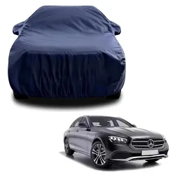 Sulfar 100% Water Resistant Car Body Cover Compatible with Mirror for Mercedes Benz EClass (Triple Stitched, Full Bottom Elastic, Navy Blue)