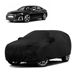 Sulfar 100% Water Resistant Car Body Cover Compatible with Mirror & Antenna Pockets for Audi S5 (Triple Stitched, Full Bottom Elastic, Black)
