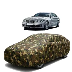 Sulfar 100% Waterproof Car Body Cover Compatible with Mirror for BMW 525i with Long Lasting Durable Material (Triple Stitched, Full Bottom Elastic, Camouflage Army)