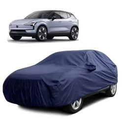 Sulfar 100% Water Resistant Car Body Cover Compatible with Mirror for Volvo X 30 (Triple Stitched, Full Bottom Elastic, Navy Blue)